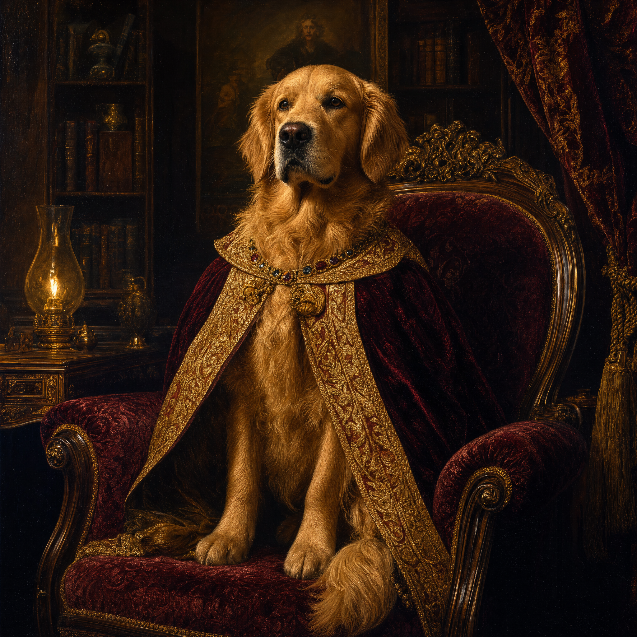 Golden Retriever Renaissance Portrait