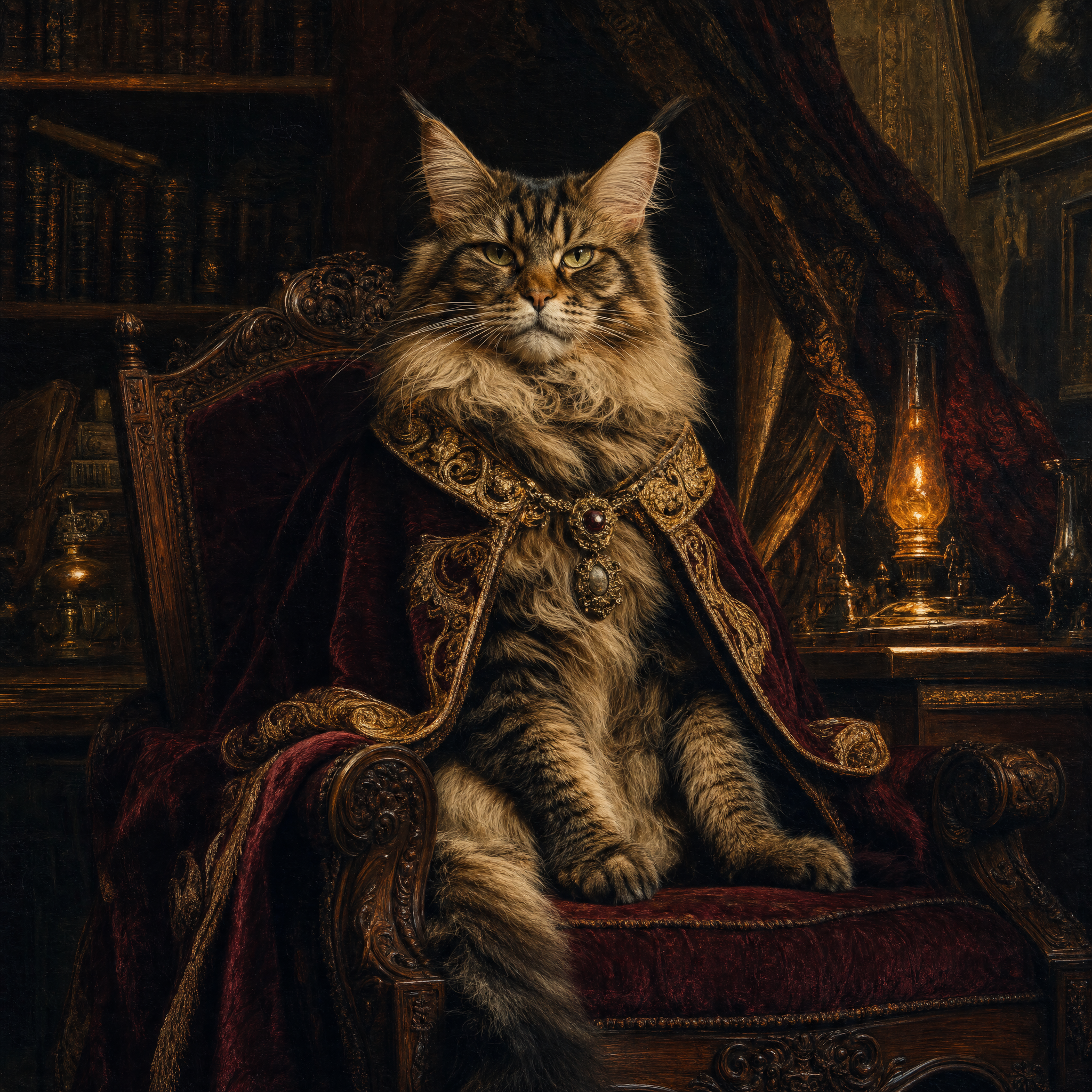 Maine Coon Renaissance Portrait